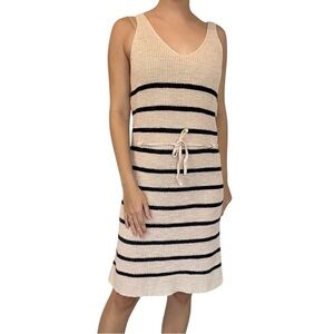 Faherty Dress Knit Striped Minimalist Out East Linen Cotton Beach Size Medium